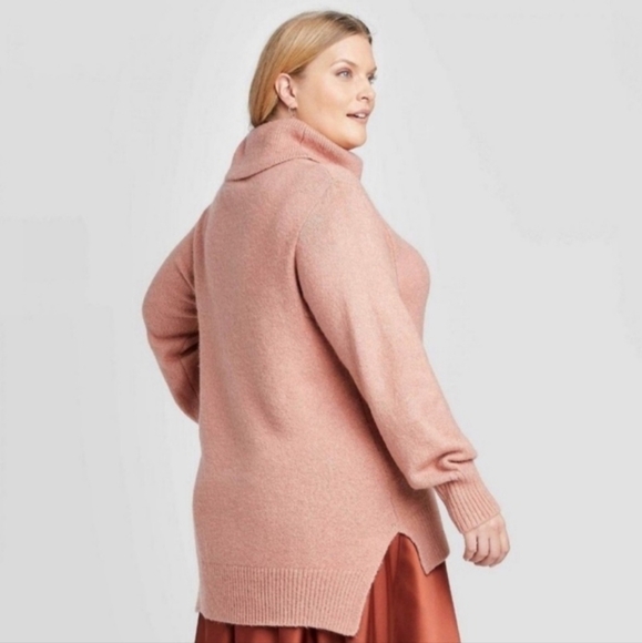 AVA & VIV Rose Gold Long Sleeve Cowl Neck with Gold Shimmer Threads - Picture 5 of 10